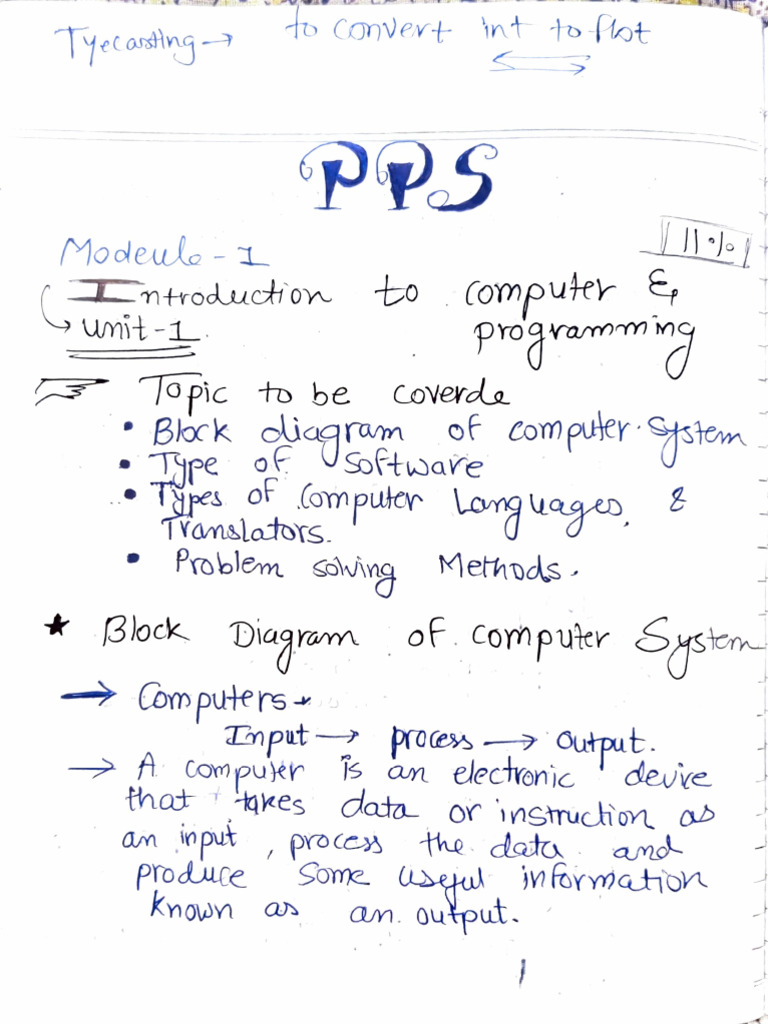 PPS Notes Upto Module 2 | PDF