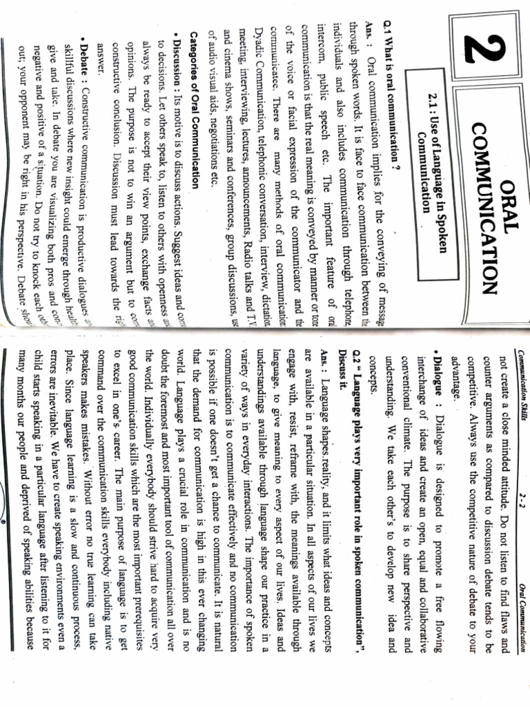 CS FY Unit 2 Notes | PDF | Communication | Conversation