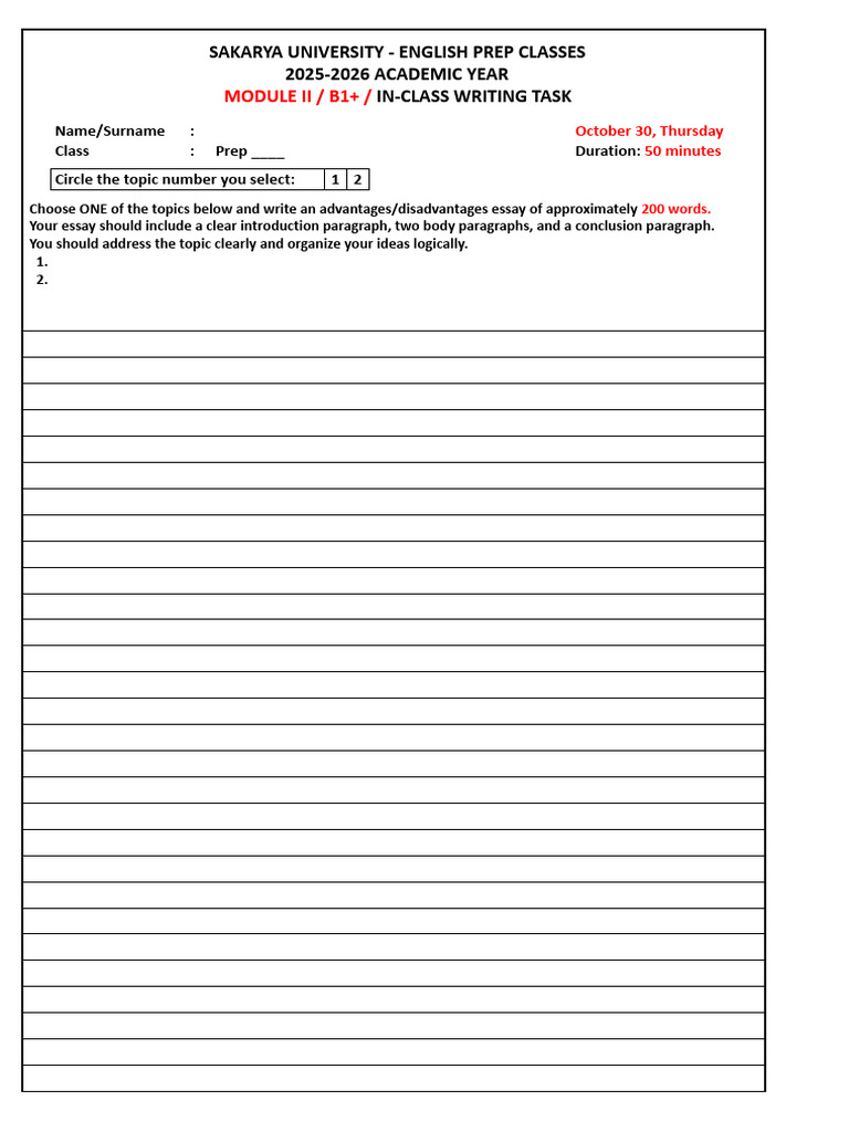 B1+ B2 Essay Writing Rubric & Form (100 Points) .XLSX - Writing Form ...