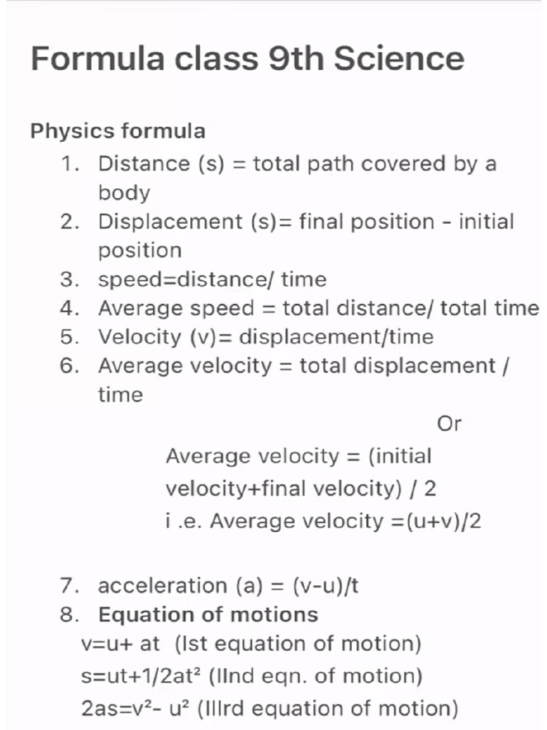 Formulas of Science | PDF