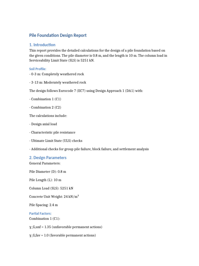 Pile Foundation Design | PDF