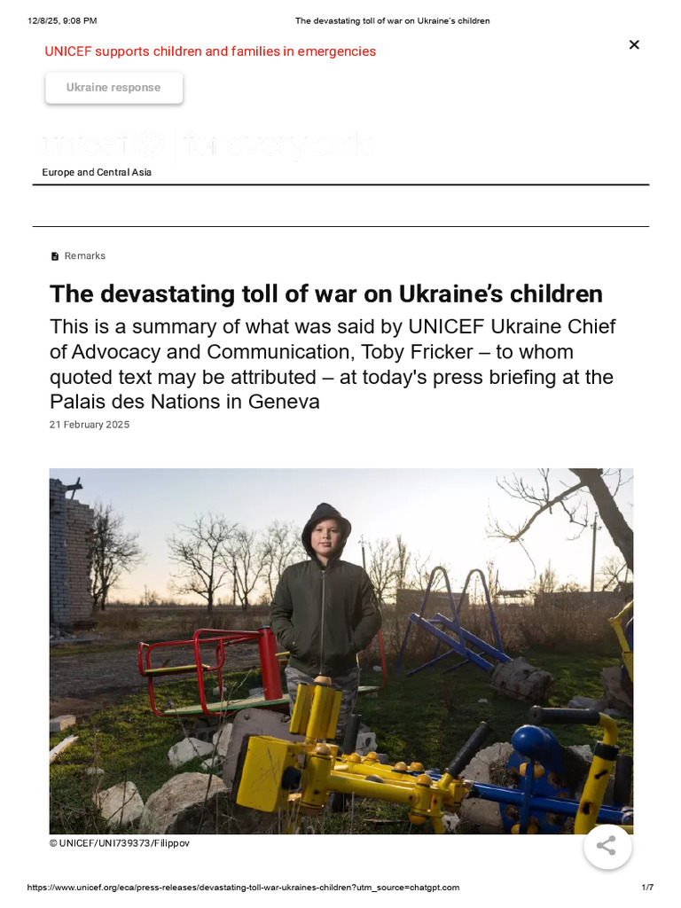 The Devastating Toll of War On Ukraine's Children | PDF | Human Development