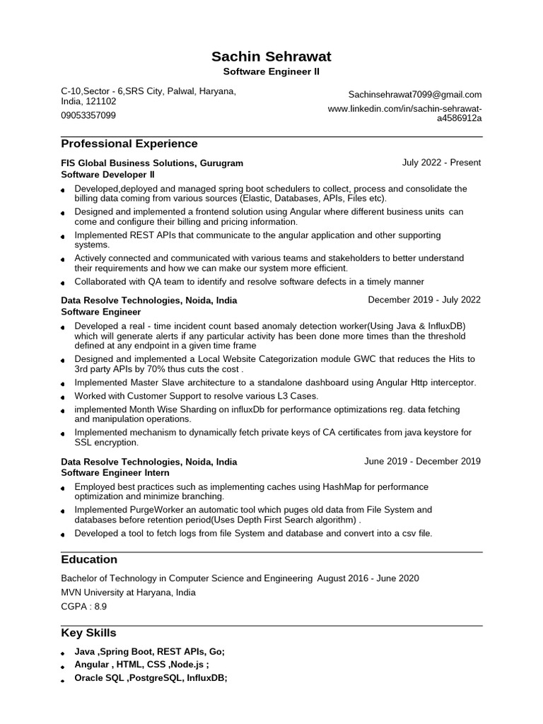 Sachin Sehrawat | PDF | Databases | Java (Programming Language)