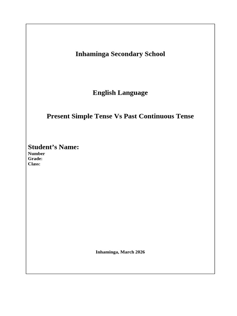 The Present Simple and Past Continuous Tenses | PDF | Grammatical Tense ...