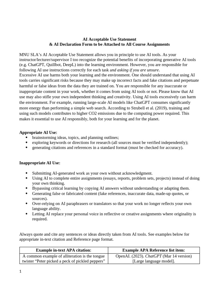 AI Declaration Form ENG Edited | PDF | Artificial Intelligence ...