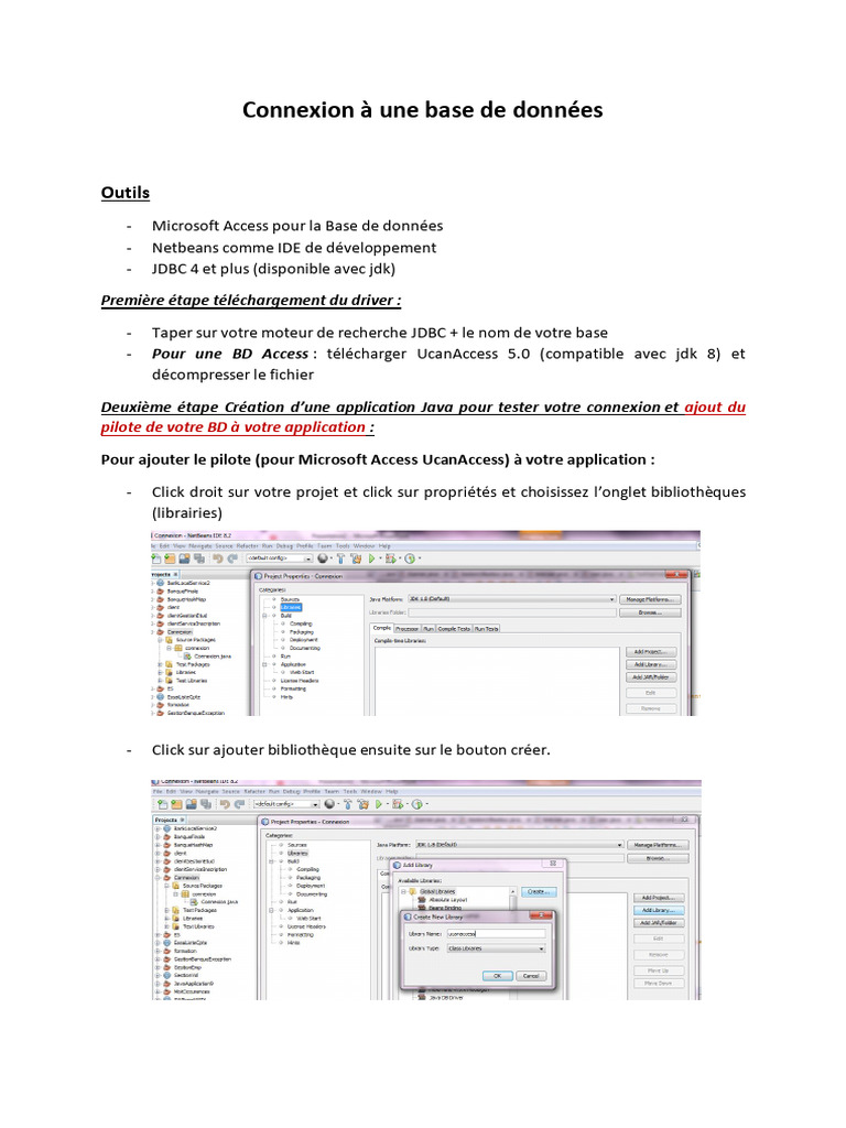 Connexion À Une Base de Données | PDF | NetBeans | Applications et ...
