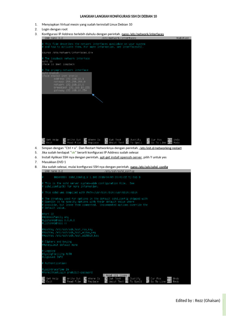 Konfigurasi SSH Di Linux Debian | PDF