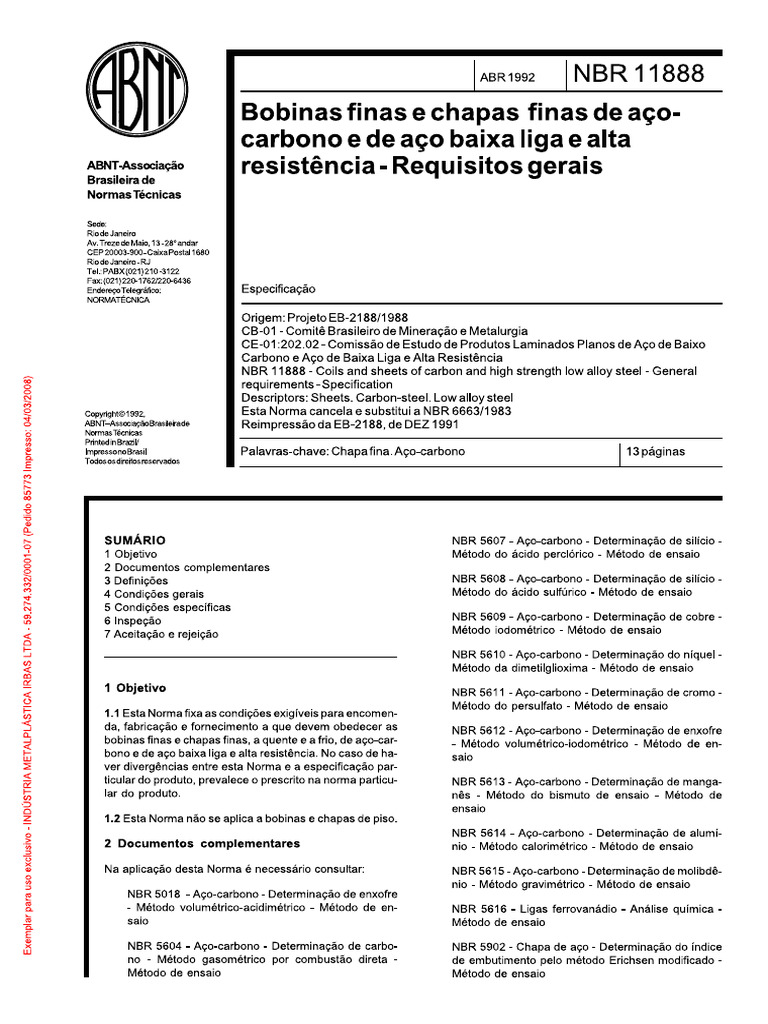 NBR 11888 | PDF