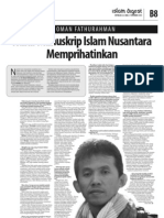 Nasib Manuskrip Islam Nusantara Memprihatinkan