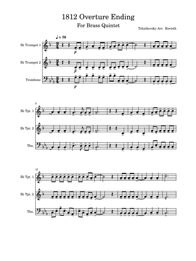 1812 Overture Ending | PDF | Brass Instruments | Aerophones