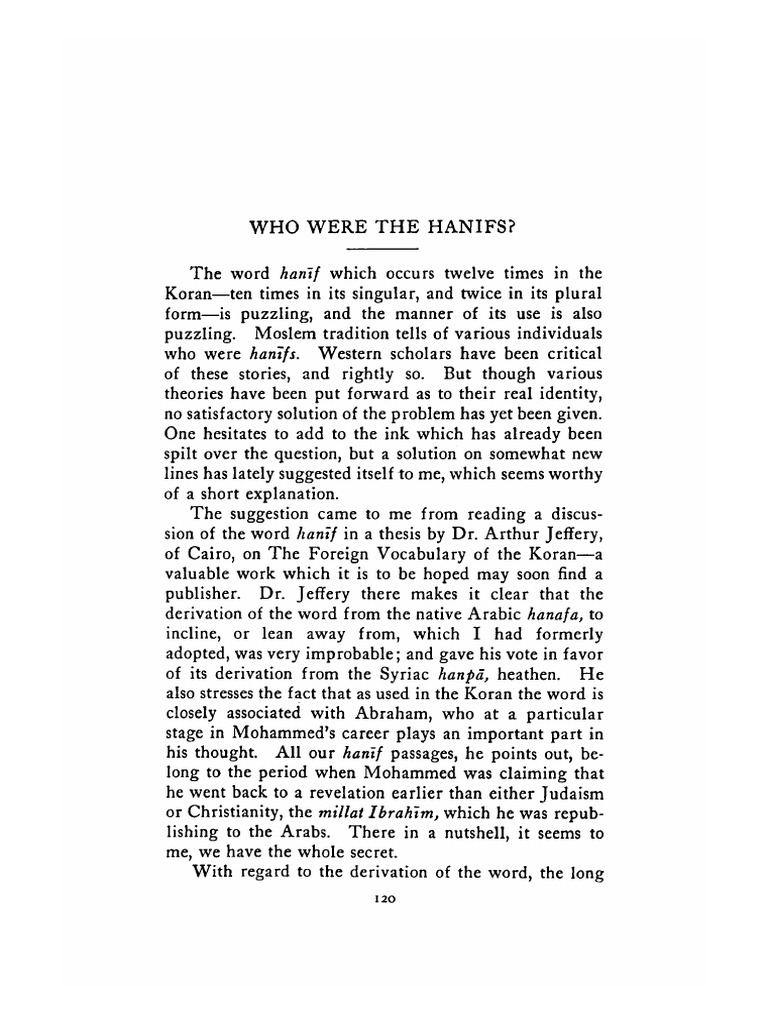 Who Were The Hanifs | PDF | Prophets And Messengers In Islam | Muhammad
