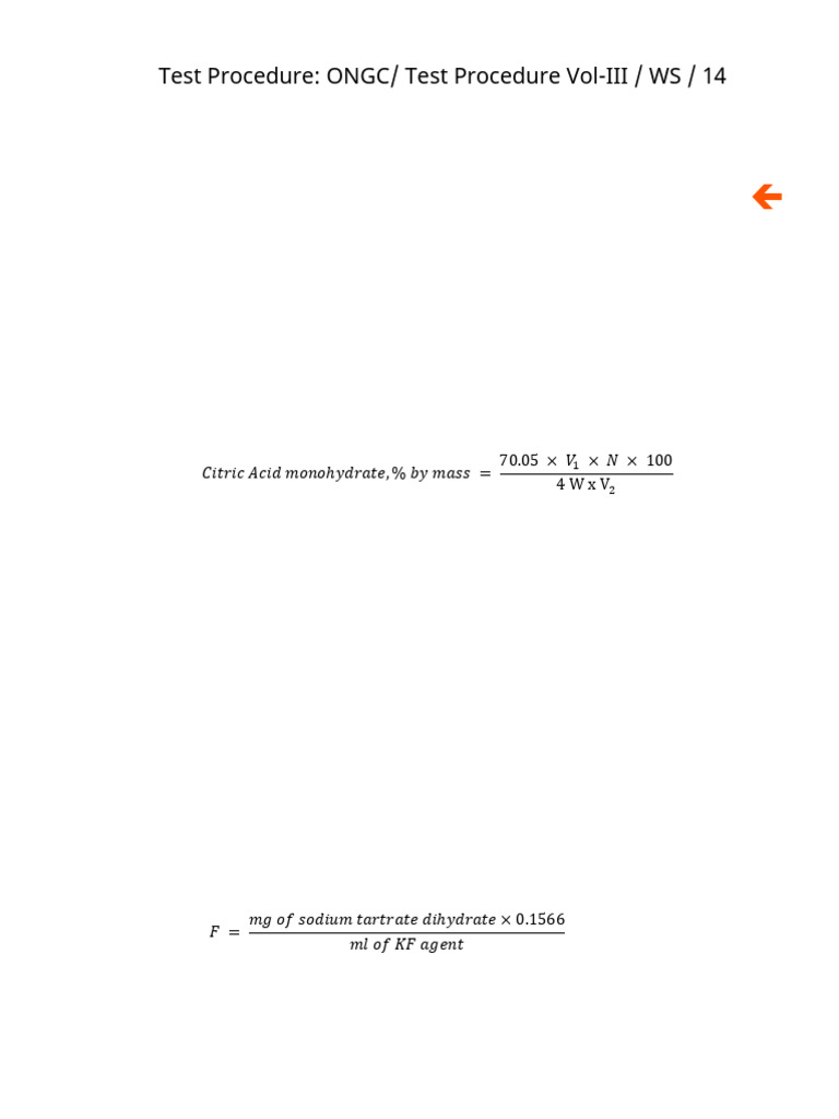Citric Acid Testing Procdure | PDF | Titration | Chemistry