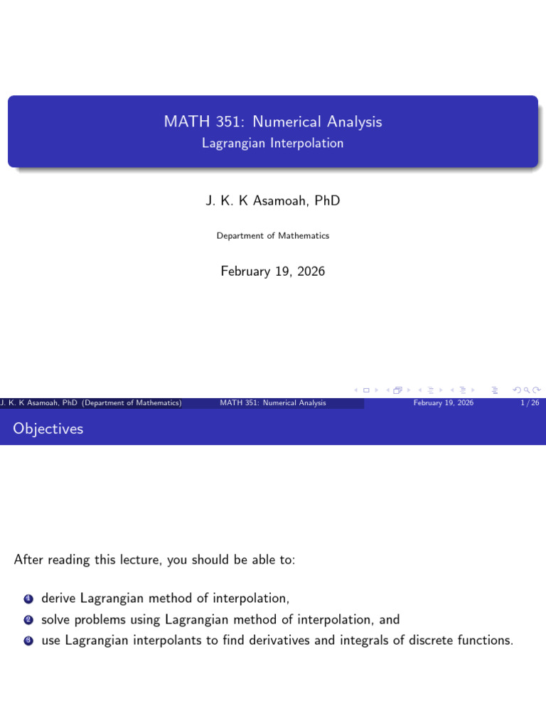 Lagrange Interpolation | PDF | Interpolation | Numerical Analysis