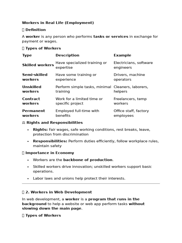 Workers | PDF | Employment | Labor