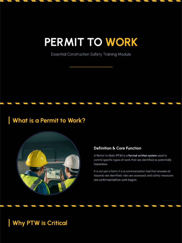 Permit To Work (PTW) Training | PDF