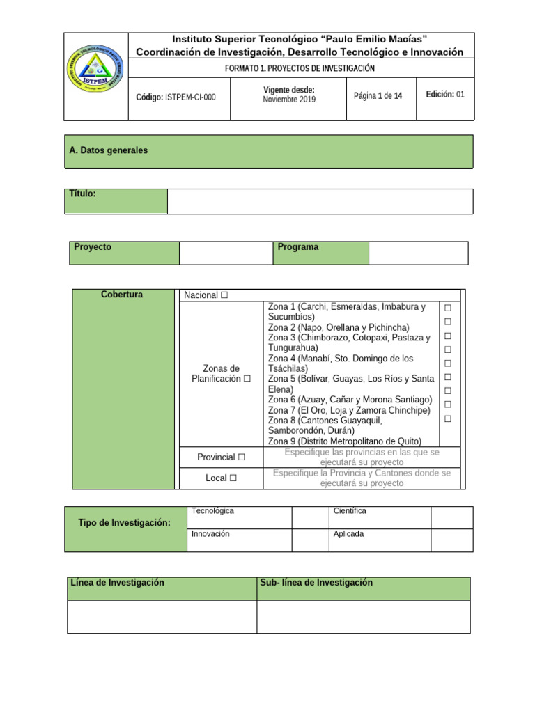 Formato para La Presentación de Proyectos | PDF | Citación ...