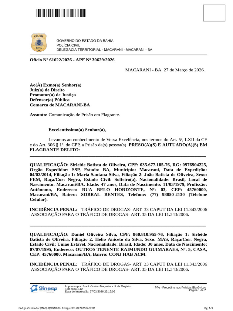 APF 30629 - 2026 - 1a Comunicação de IP - APF (1 de 2) | PDF ...