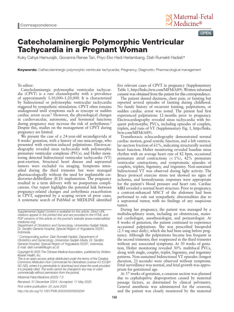 Catecholaminergic Polymorphic Ventricular.11 | PDF | Cardiac Arrhythmia ...