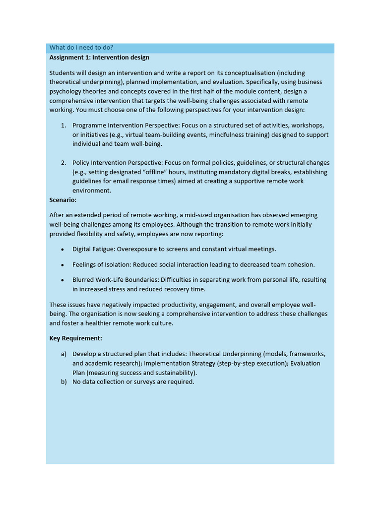 Assignment 1 Intervention Design | PDF | Performance Indicator | Policy
