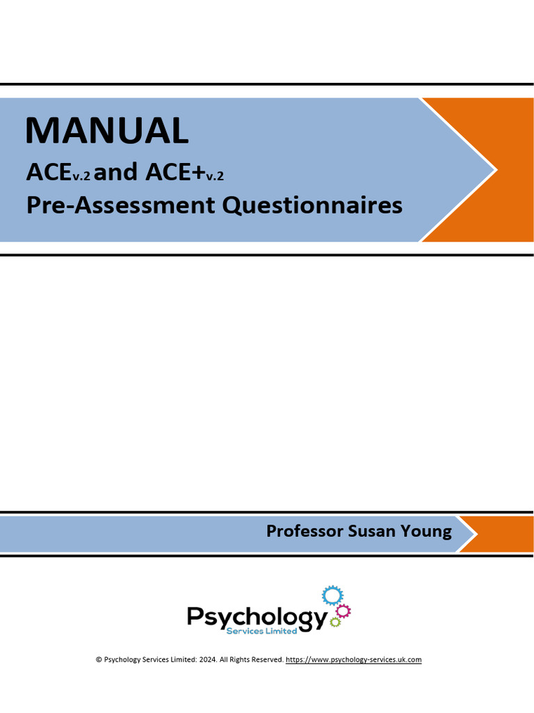 Ace Preassessment Manual English | PDF | Attention Deficit ...