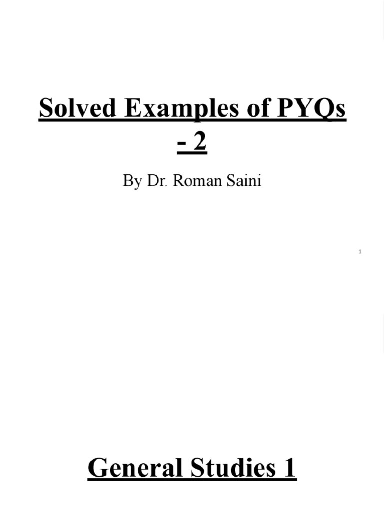 Solved Examples of PYQs Part II No Anno | PDF