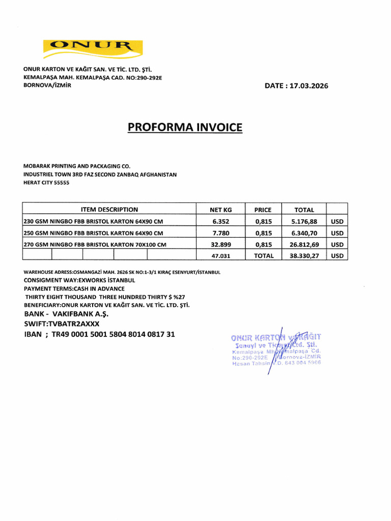 17.03.2026 - 2. Proforma Img - 20260317 - 0001 | PDF