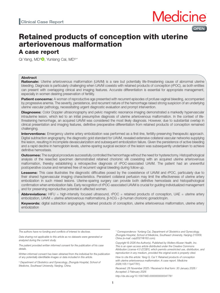 Retained Products of Conception With Uterine.45 | PDF | Uterus ...