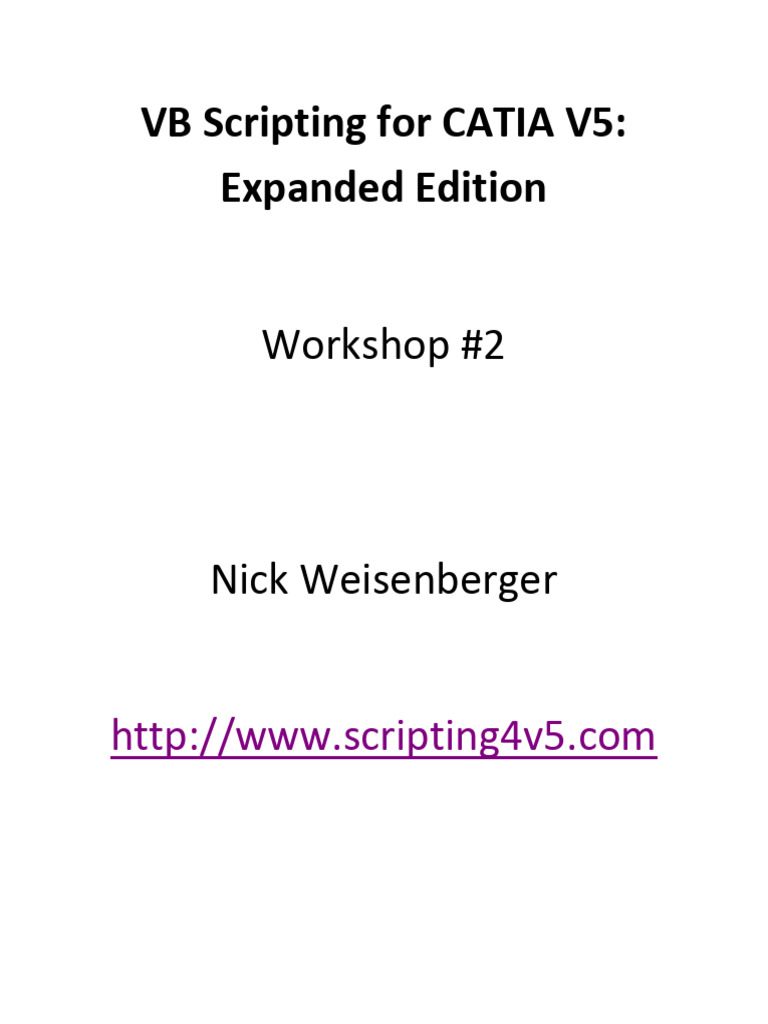 VB Scripting For CATIA V5 2 | PDF | Microsoft Excel | Visual Basic For ...