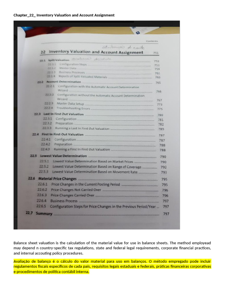 Inventory Valuation and Account Assignment SAP | PDF | Avaliação ...