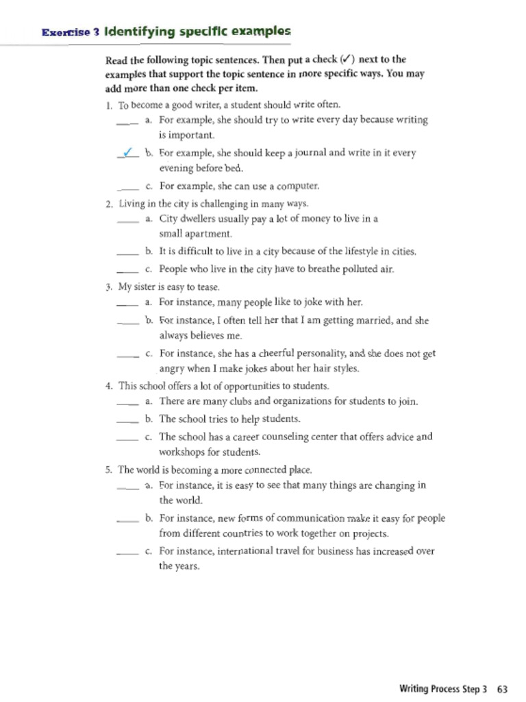 Unit 3 Exercises Example Paragraphs | PDF