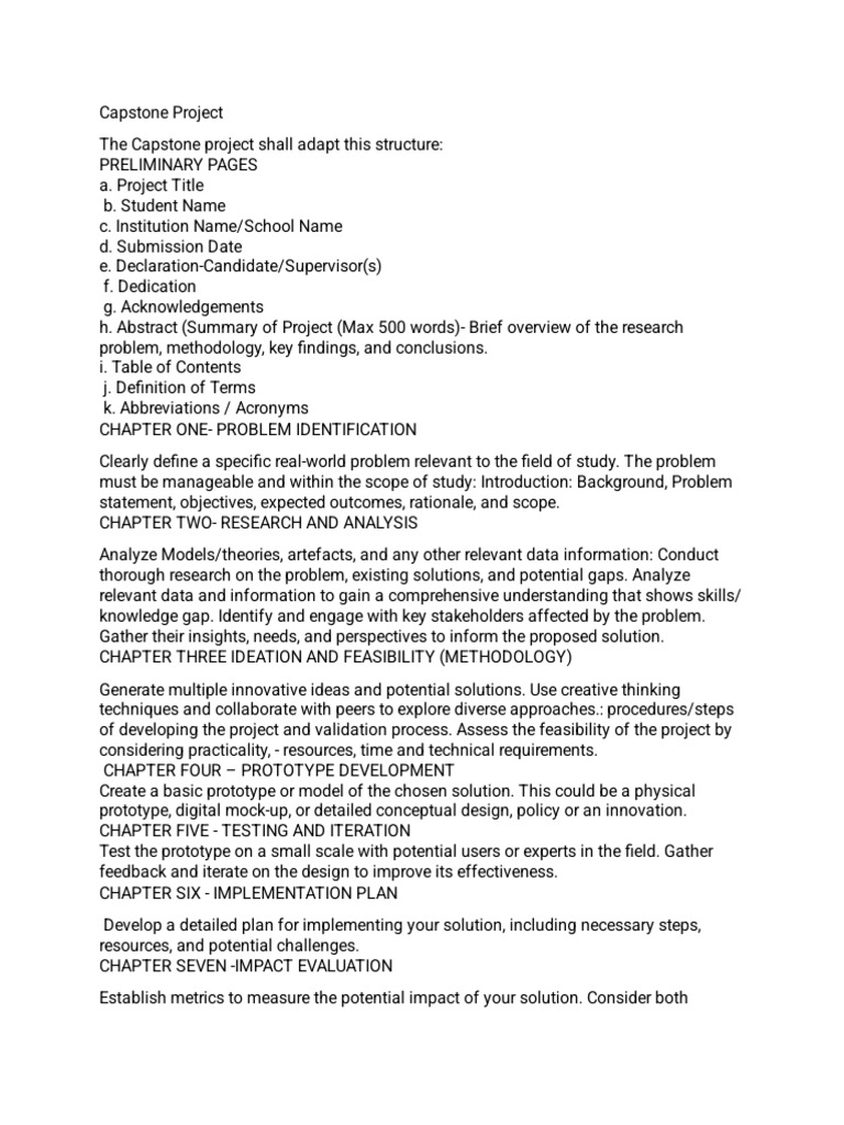 The Capstone Project Structure | PDF | Methodology | Prototype
