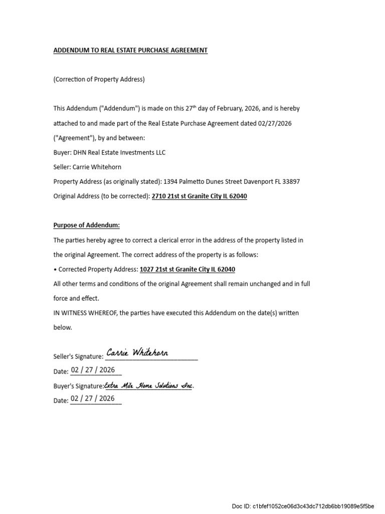 Correction of Clerical Error For Sale of Property-Addendum-carrie131995 ...