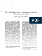 Devir (In) Orgânico - Entre A Humanização Do Objecto e A Desumanização Do Sujeito