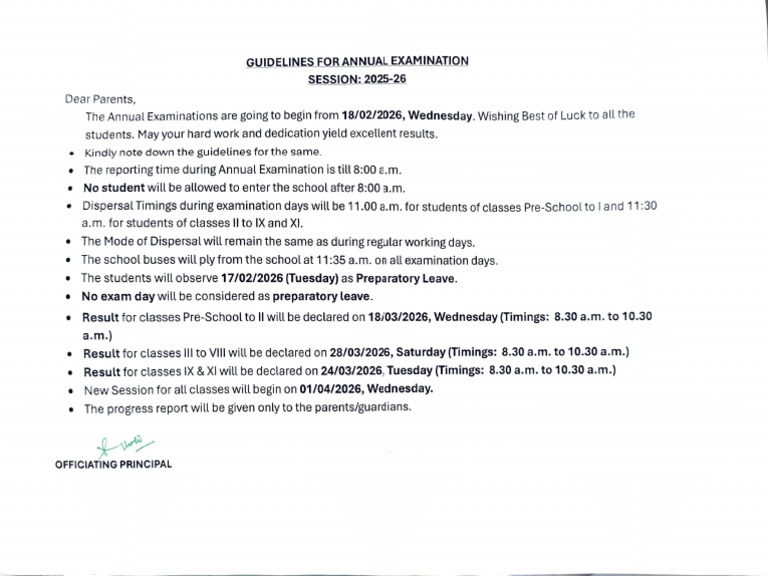 Guidelines For Annual Examination 2025-26 | PDF