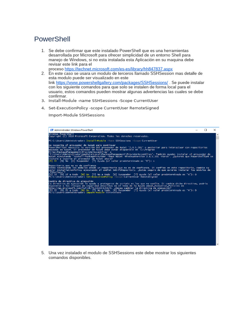 SSH Con PowerShell | PDF