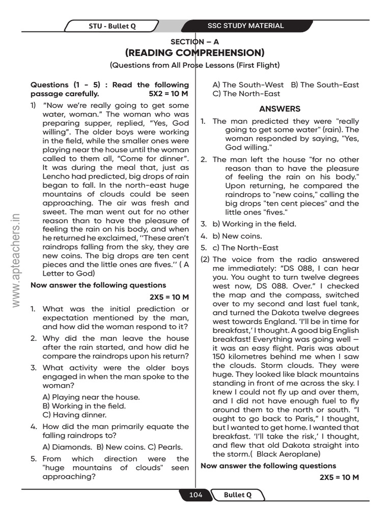 STU English Stuty Material Grammar | PDF | Rain
