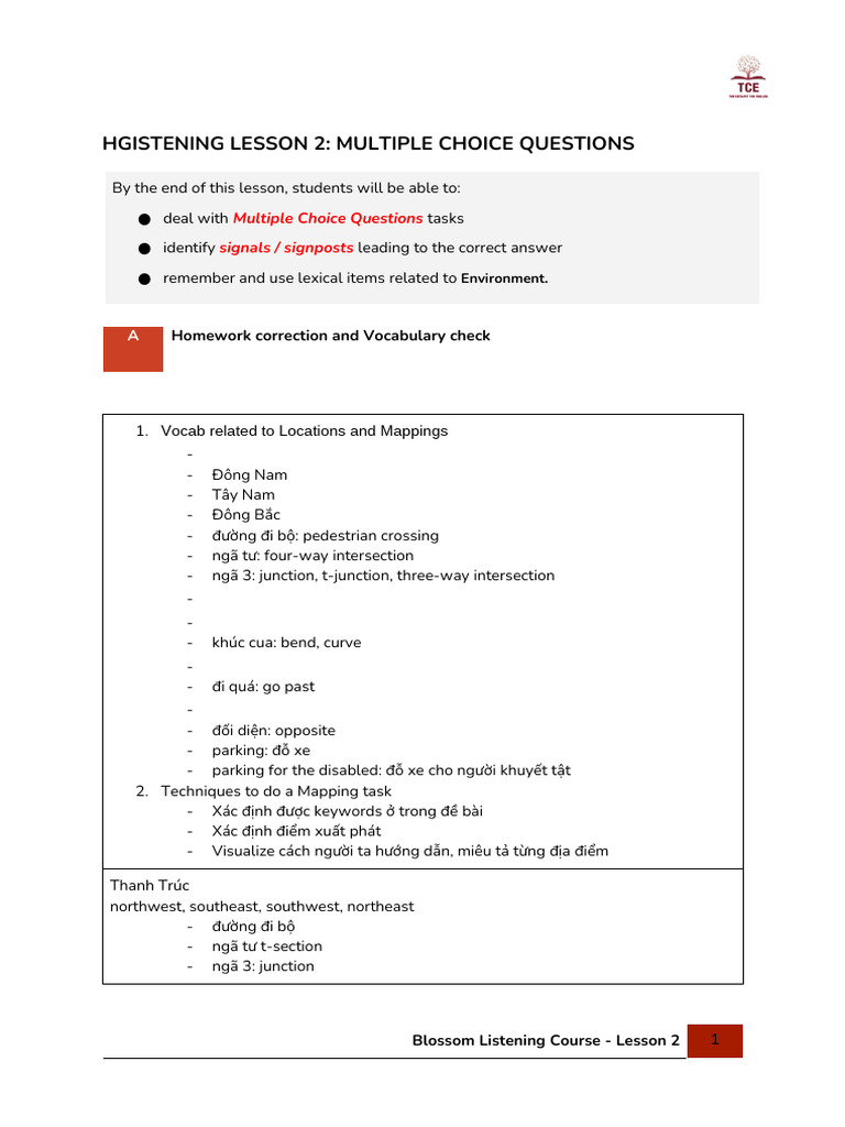 I2603-1 - Handout Listening - Lesson 2 | PDF | Birds