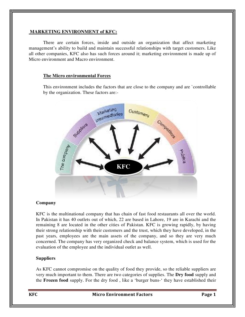 KFC's Micro Environment in Pakistan | PDF | Fast Food Restaurants ...