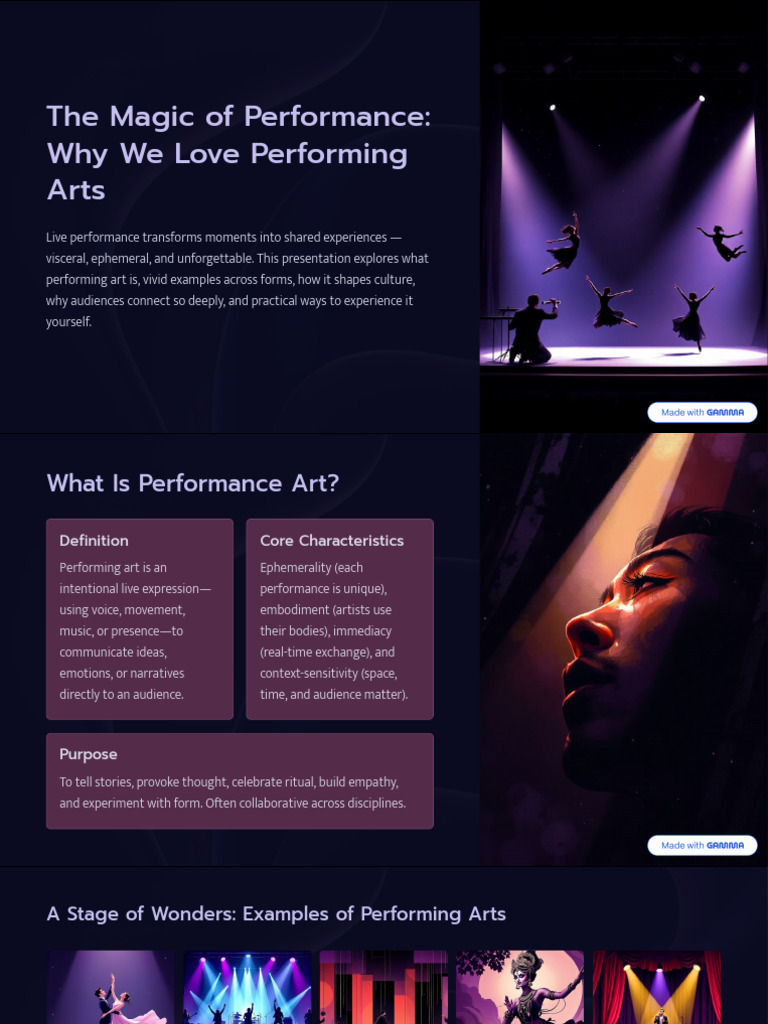 The Magic of Performance Why We Love Performing Arts | PDF ...