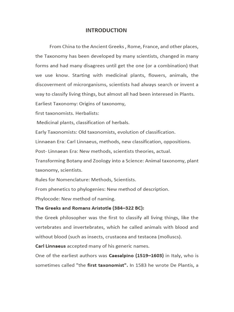 Lecture 1 and 2 History of Taxonomy-Converted 2 | PDF | Taxonomy ...