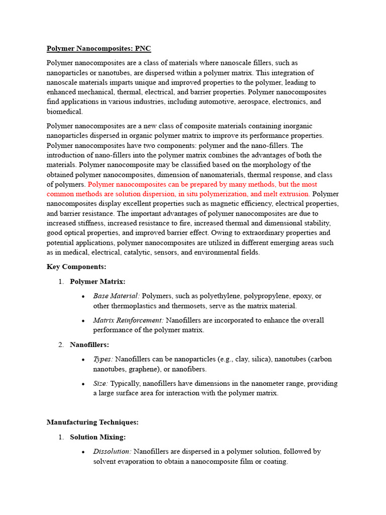 Polymer Nanocomposites | PDF | Nanocomposite | Mechanical Engineering