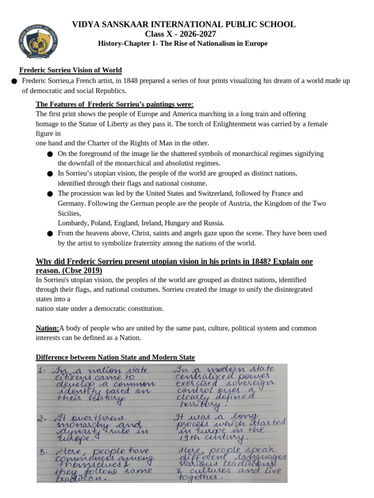 Vidya PDF Notes-24.03.2026 | PDF | Romanticism | Nationalism