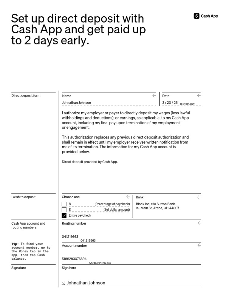 Direct Deposit Authorization Form | PDF