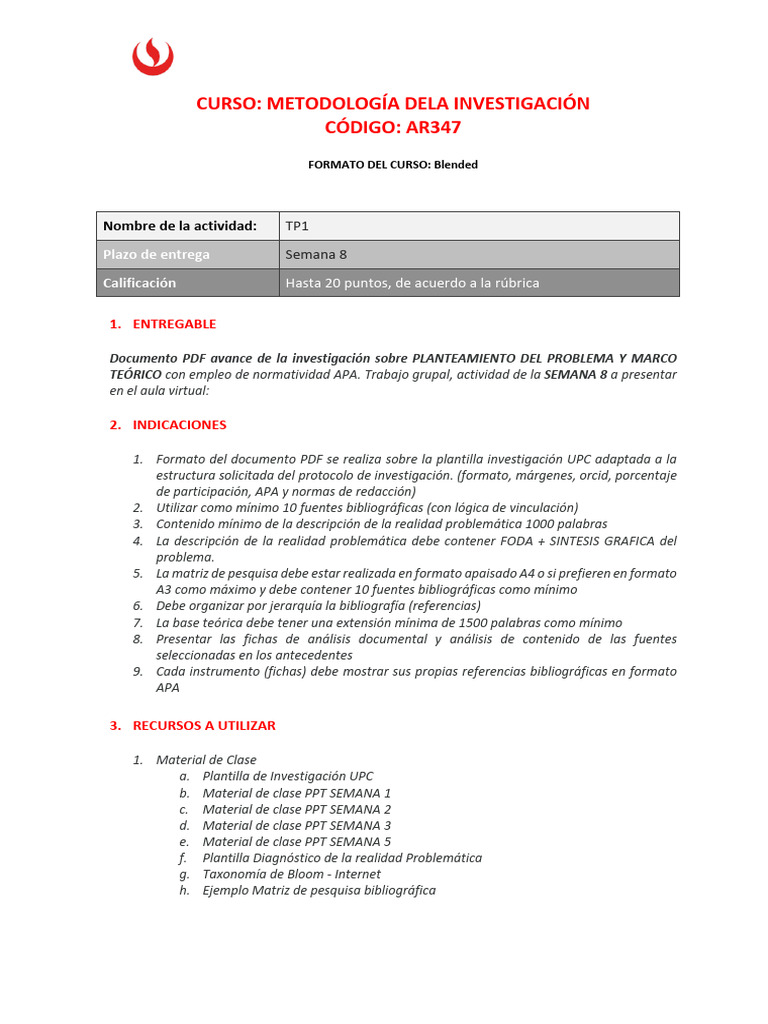 Curso: Metodología Dela Investigación Código: Ar347: Nombre de La ...
