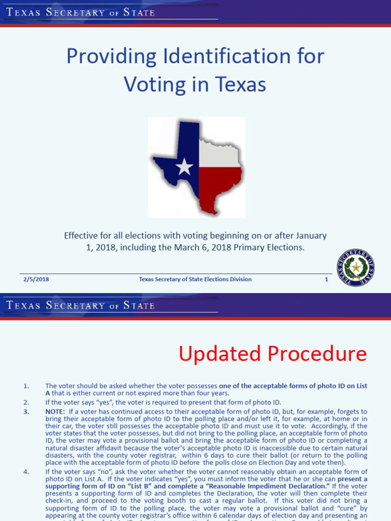 Acceptable Forms of ID | PDF | Identity Document | Voting
