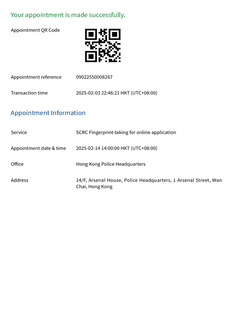 Hong Kong Police Force Online Booking System | PDF