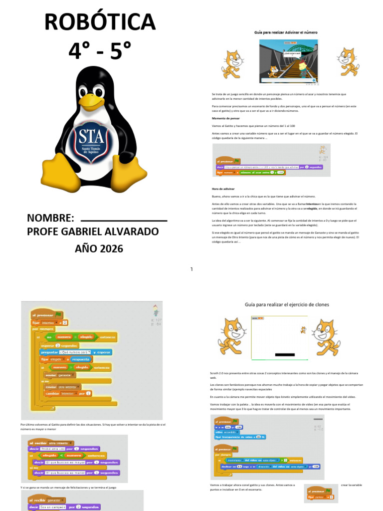 Robótica 4to y 5to 2026 | PDF | Scratch (lenguaje de programación)