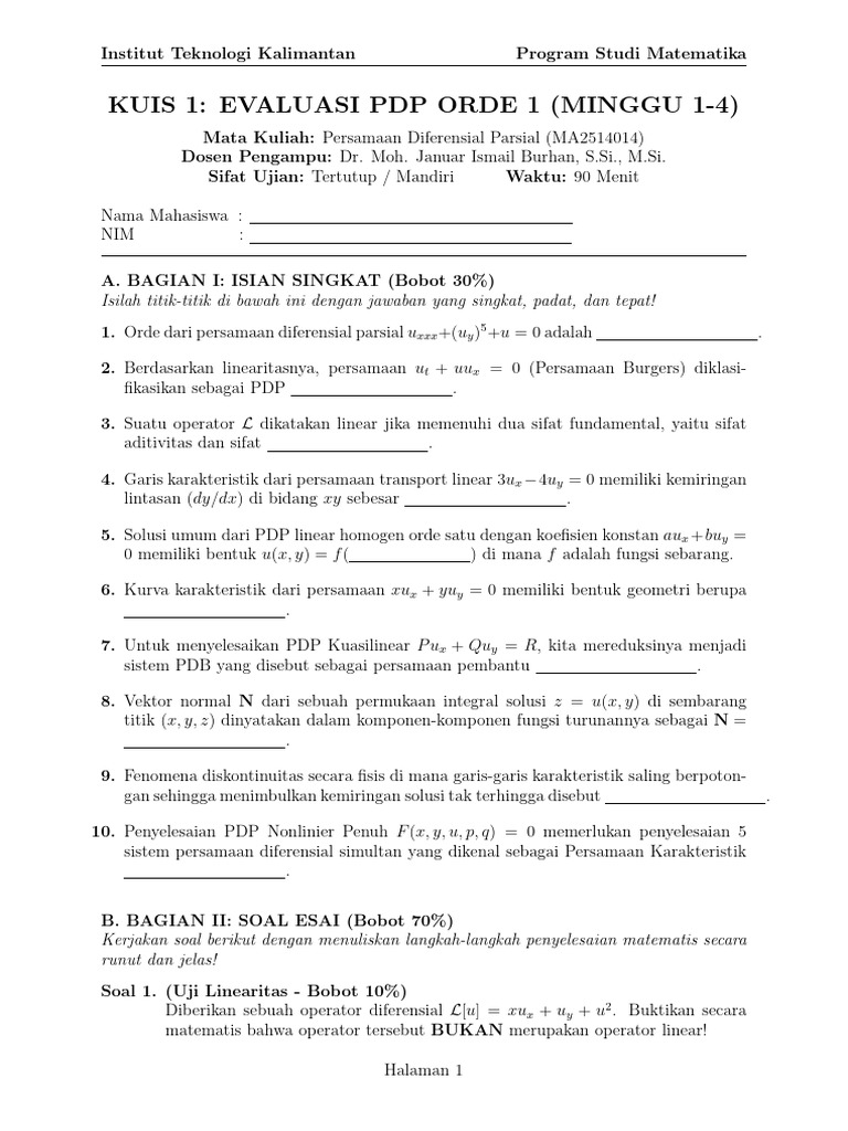 Kuis 1 PDP 2026 | PDF