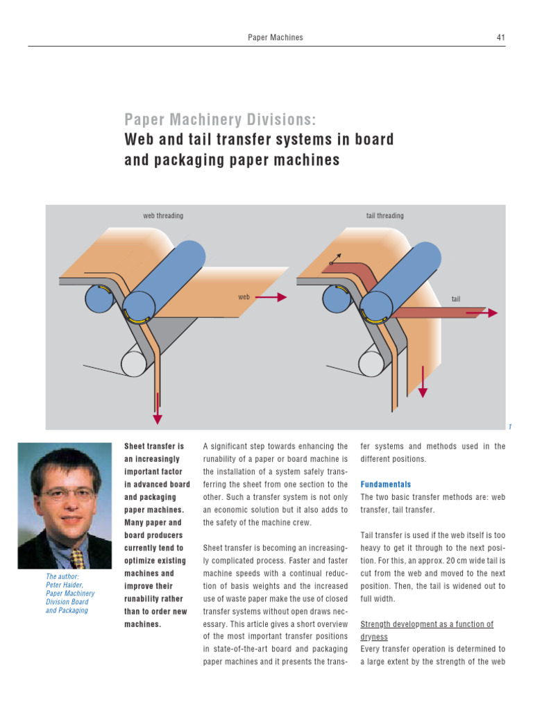Web and Tail Paper Transfer System in Board and Paper Machine | PDF ...