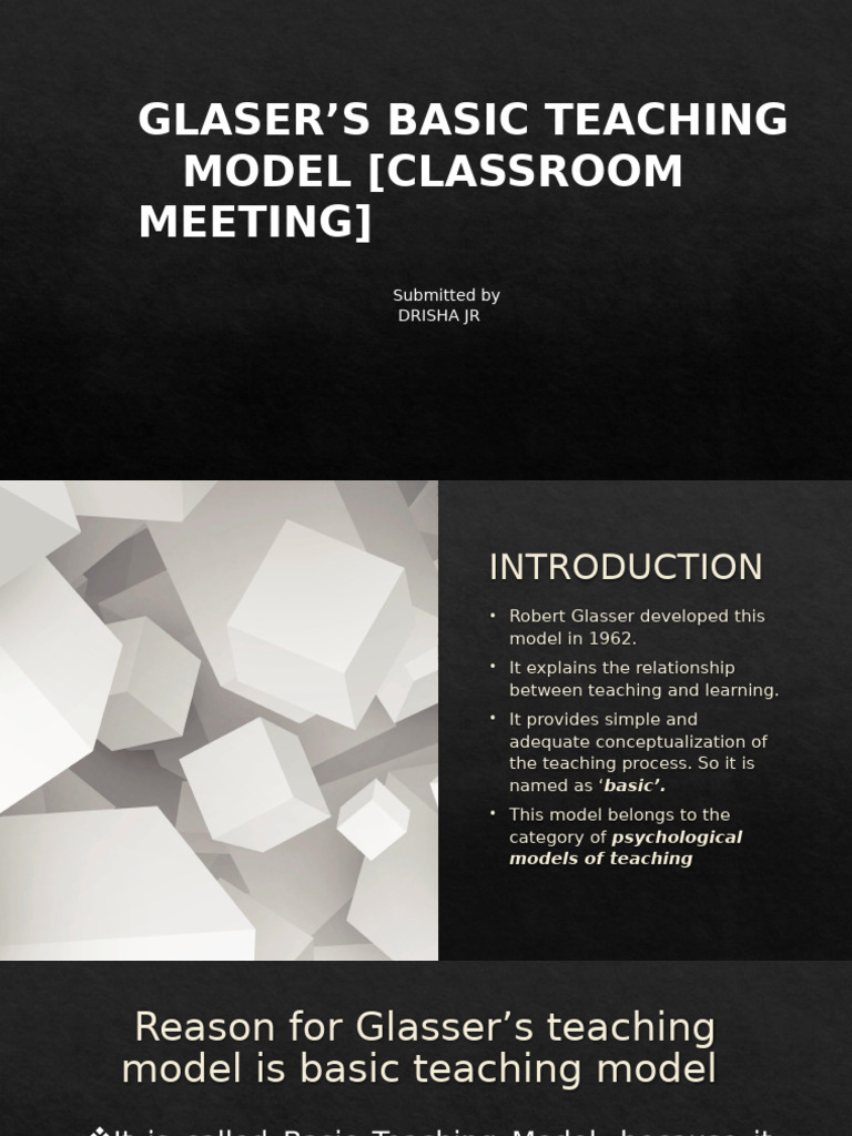 Glasser Basic Teaching Model | PDF | Educational Assessment | Teachers